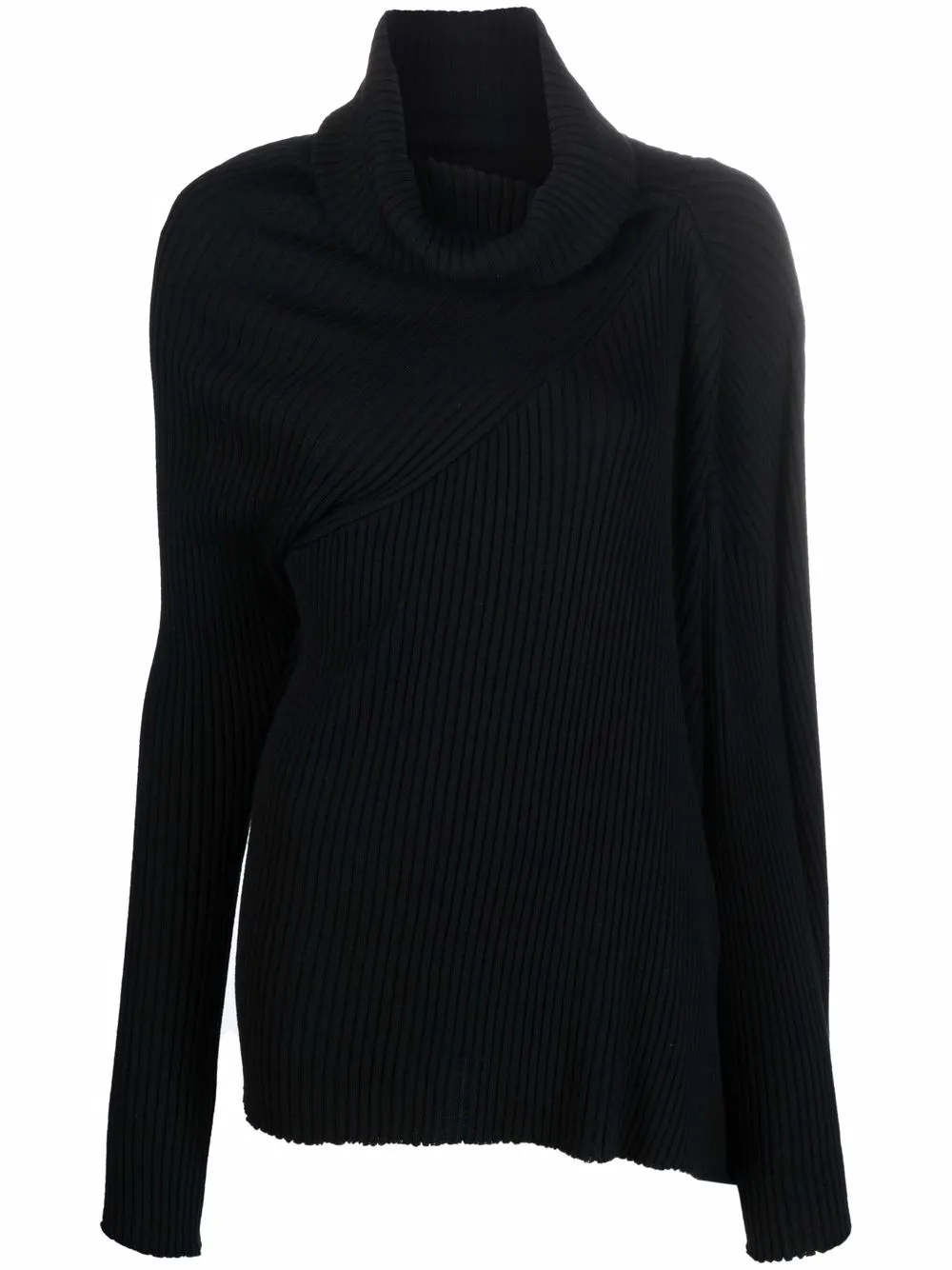Marques'Almeida шерстяной джемпер асимметричного кроя в рубчик