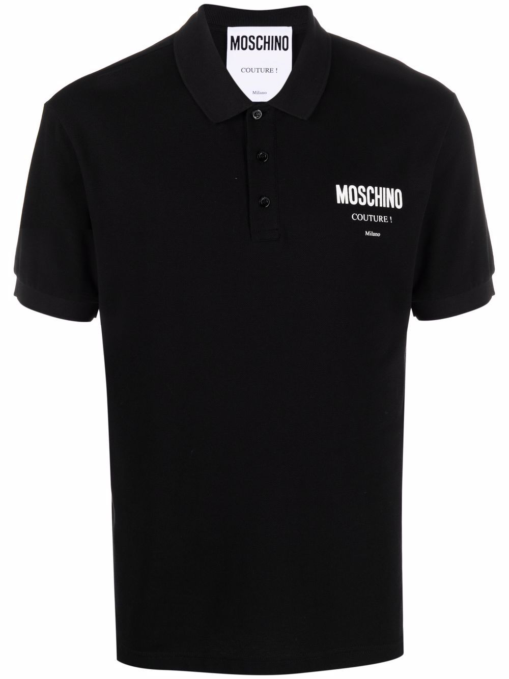 

Moschino playera tipo polo con logo estampado - Negro