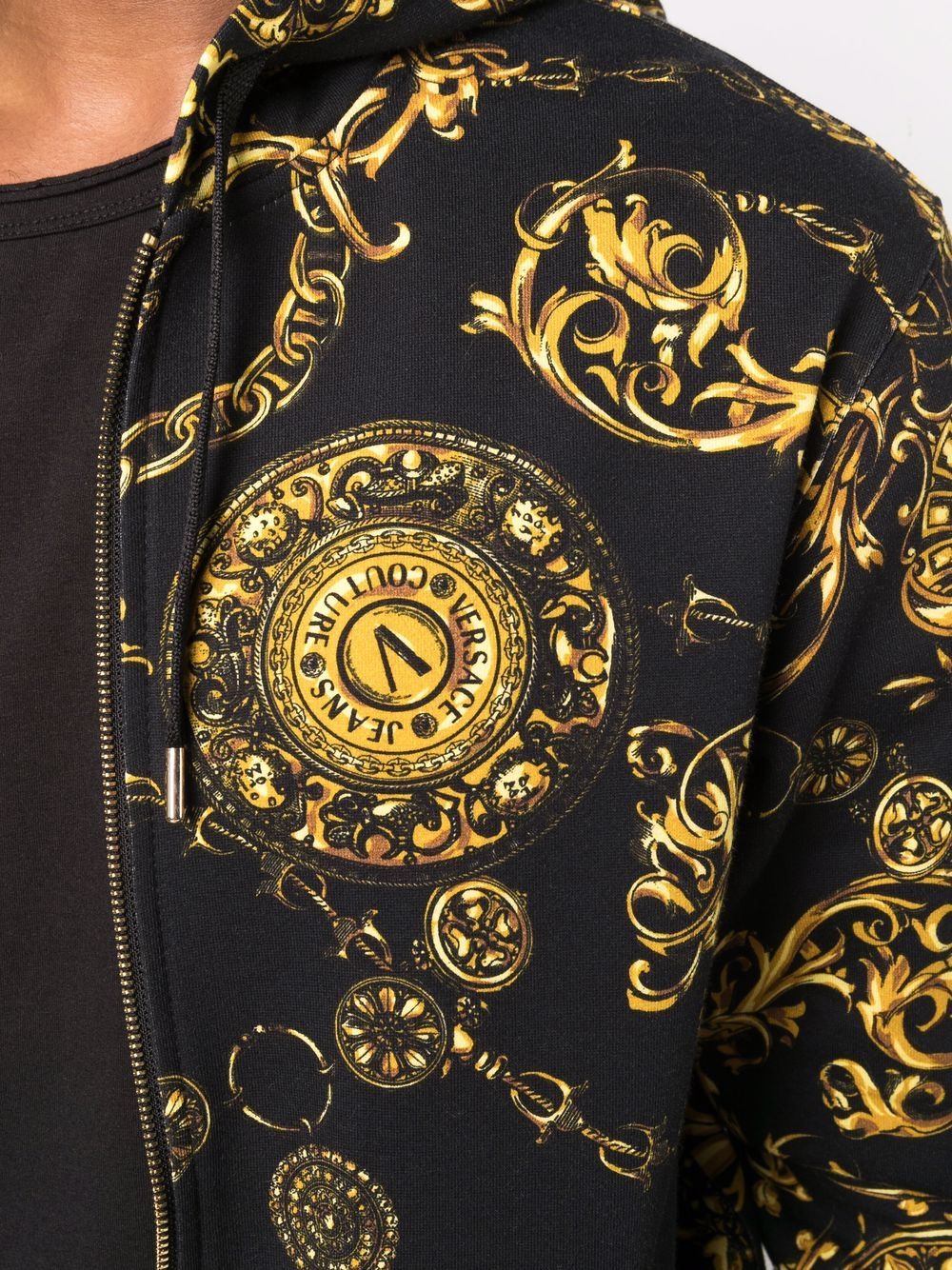 фото Versace jeans couture худи на молнии с принтом baroque