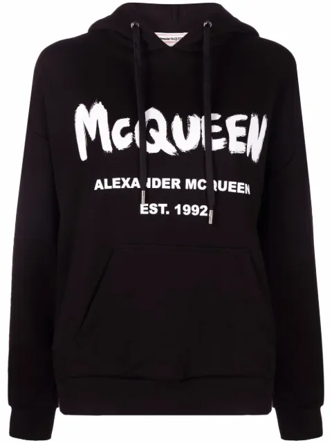 Alexander McQueen logo-print cotton hoodie