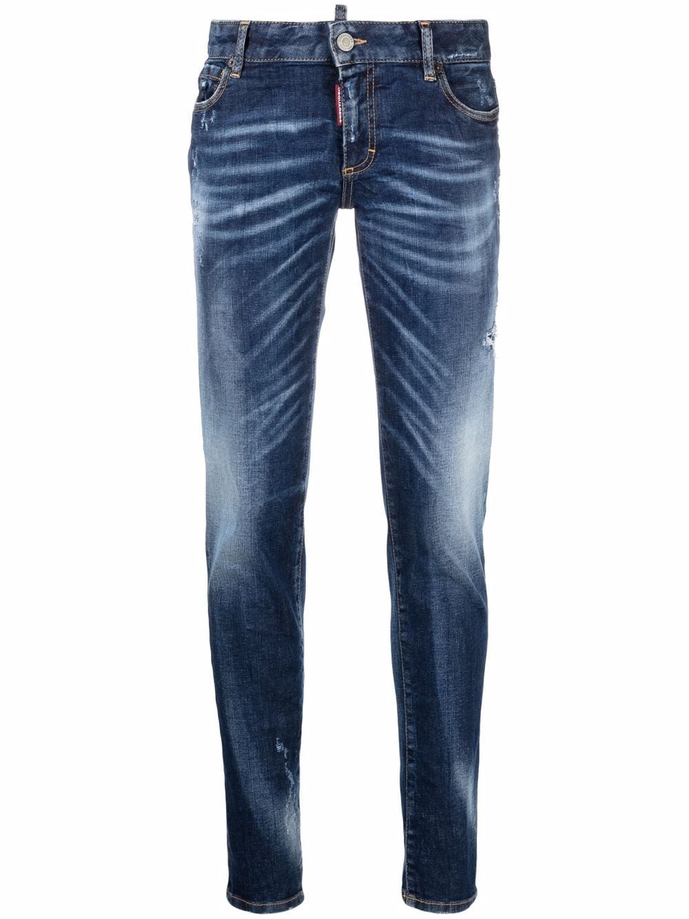 Dsquared2 Distressed Faded Skinny Jeans In Blue