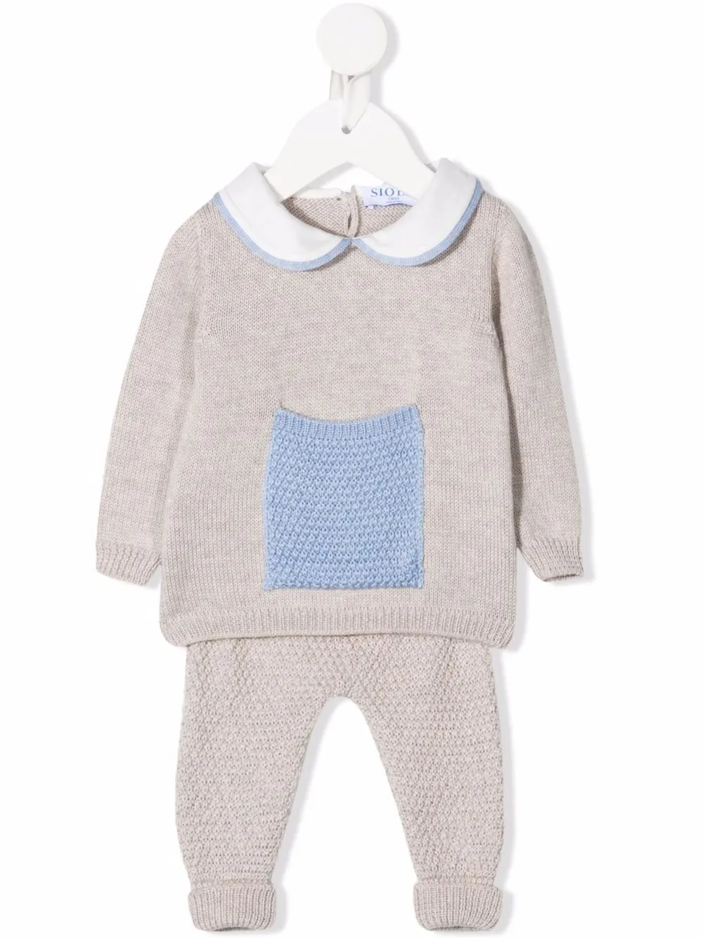 

Siola purl-knit merino-wool babygrow set - Neutrals