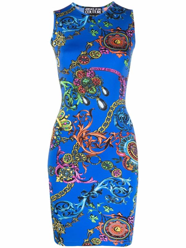 versace chain print dress