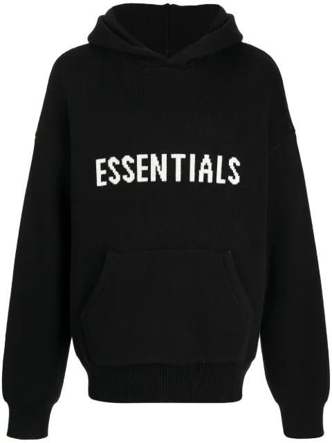 FEAR OF GOD ESSENTIALS logo-intarsia hoodie