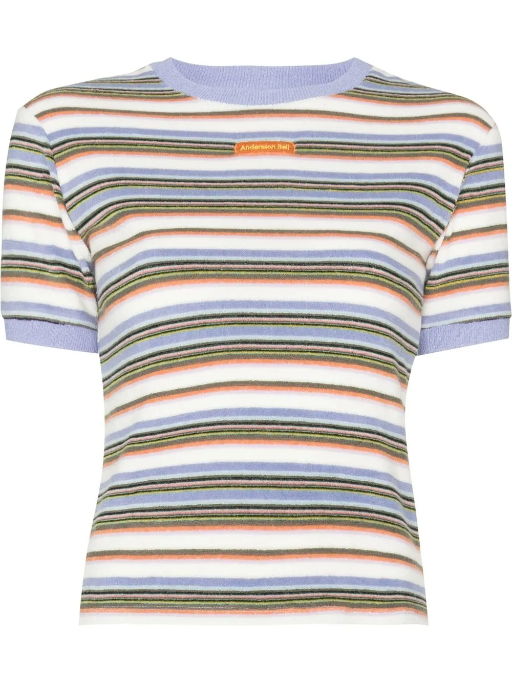 

Andersson Bell striped terry-cloth slim T-shirt - White