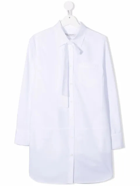 Philosophy Di Lorenzo Serafini Kids TEEN pussy-bow cotton shirt dress