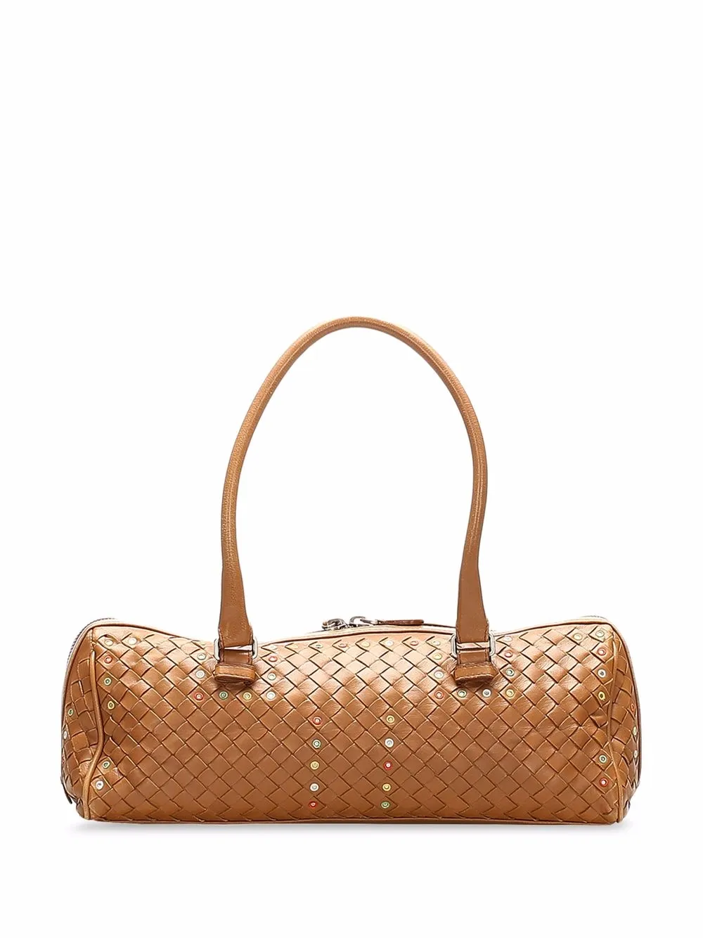 фото Bottega veneta pre-owned сумка boston с плетением intrecciato и заклепками
