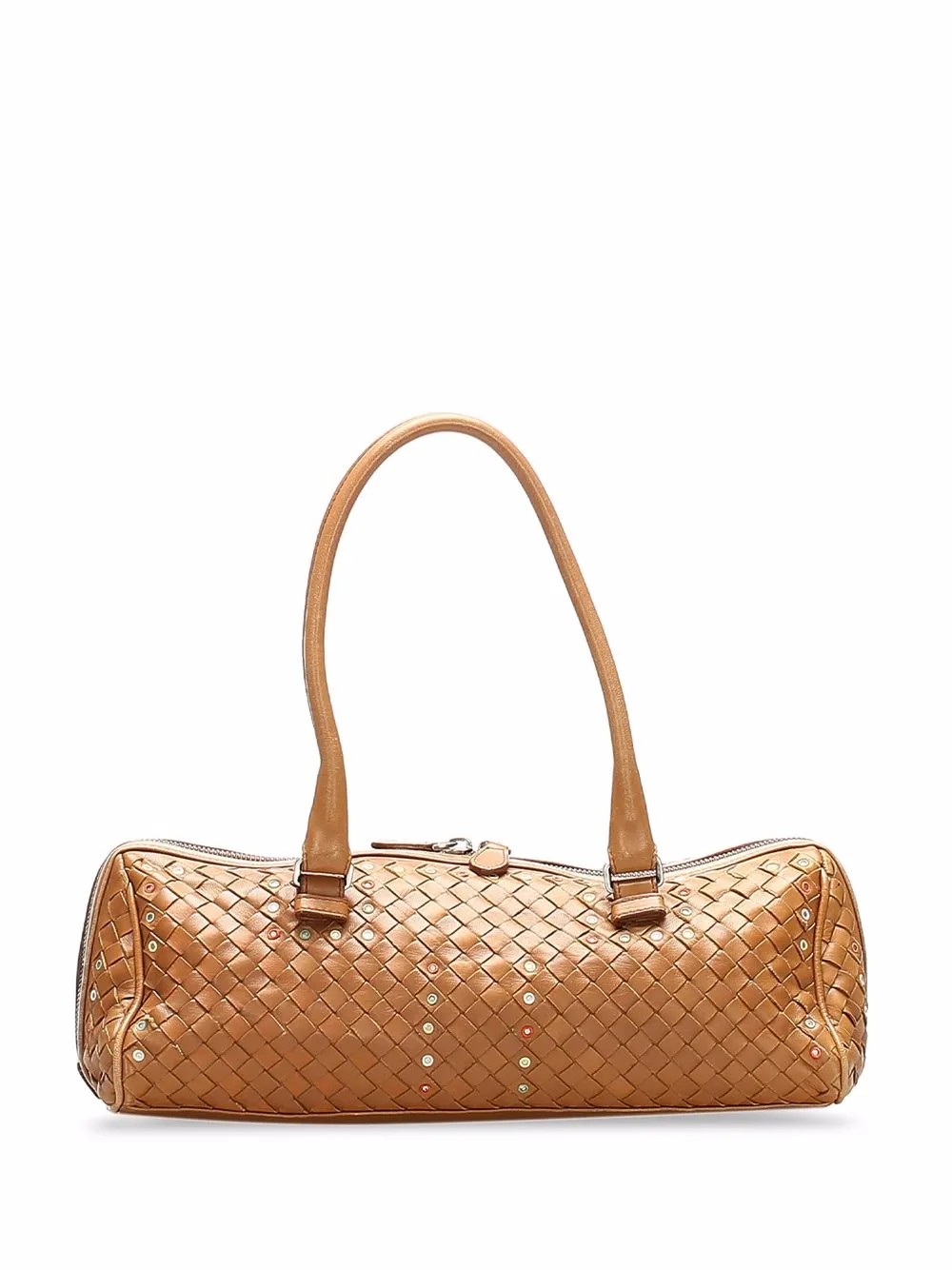фото Bottega veneta pre-owned сумка boston с плетением intrecciato и заклепками