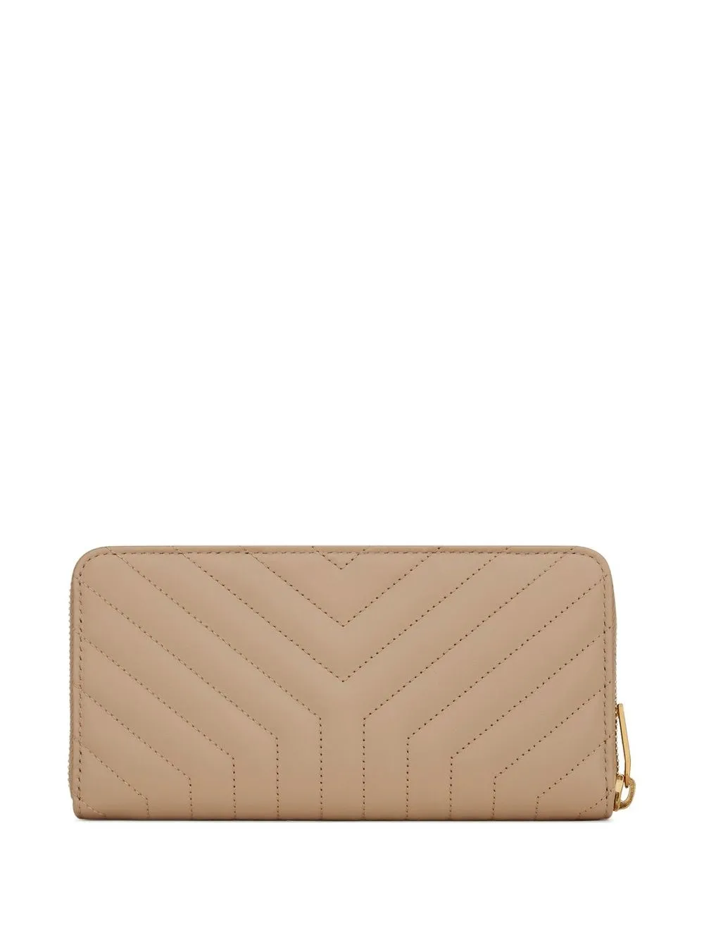 Saint Laurent Portemonnee met rits - Beige