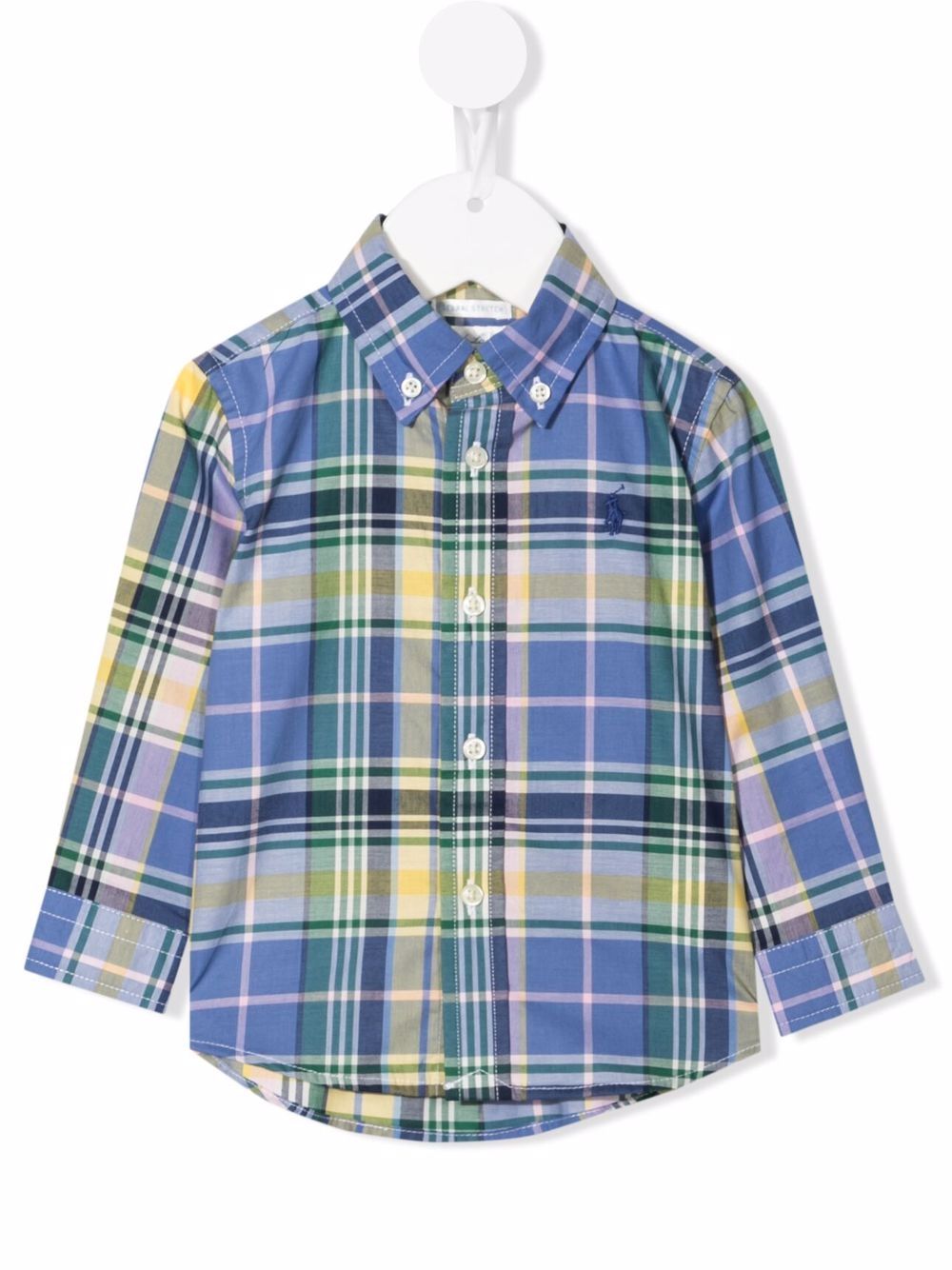 Ralph Lauren Babies' Plaid Button-down Shirt In Blue