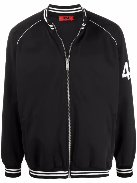 424 logo sleeve bomber jacket