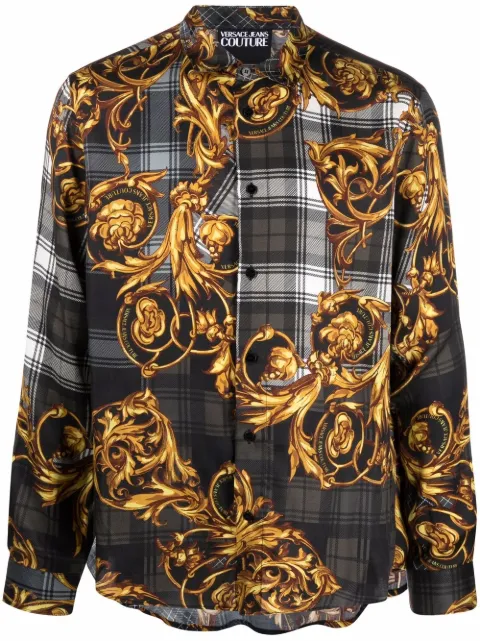 Versace Jeans Couture Tartan Baroque print shirt