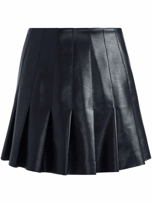 Jupe en cuir artificiel à design plissé - alice + olivia - Modalova