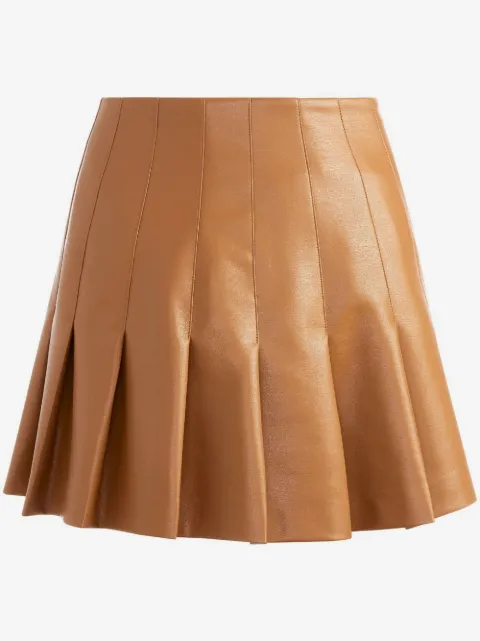 alice + olivia Carter faux leather pleated skirt