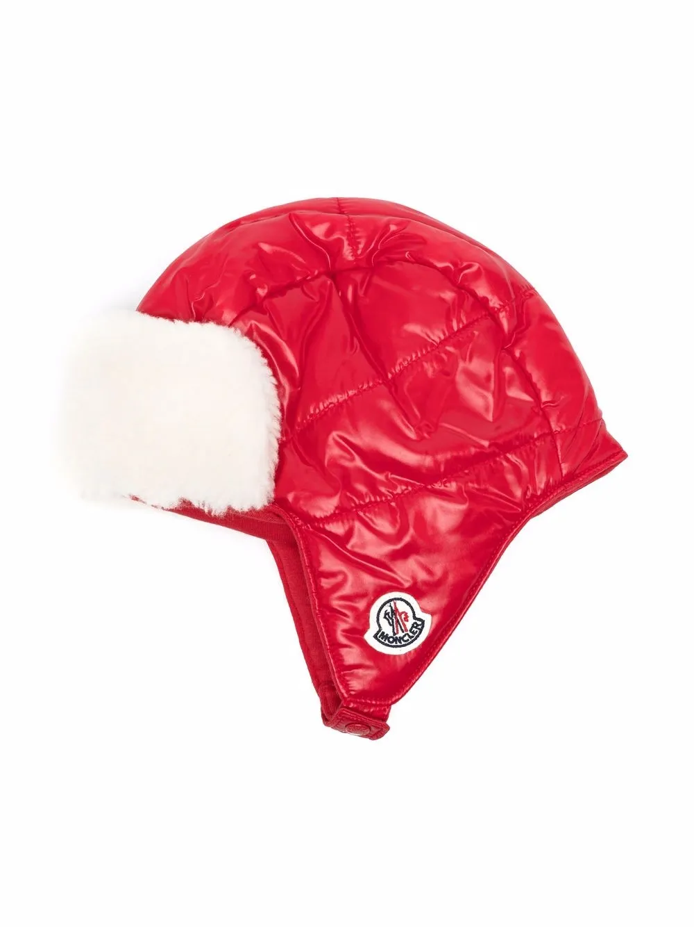 

Moncler Enfant capucha capitonada con logo - Rojo