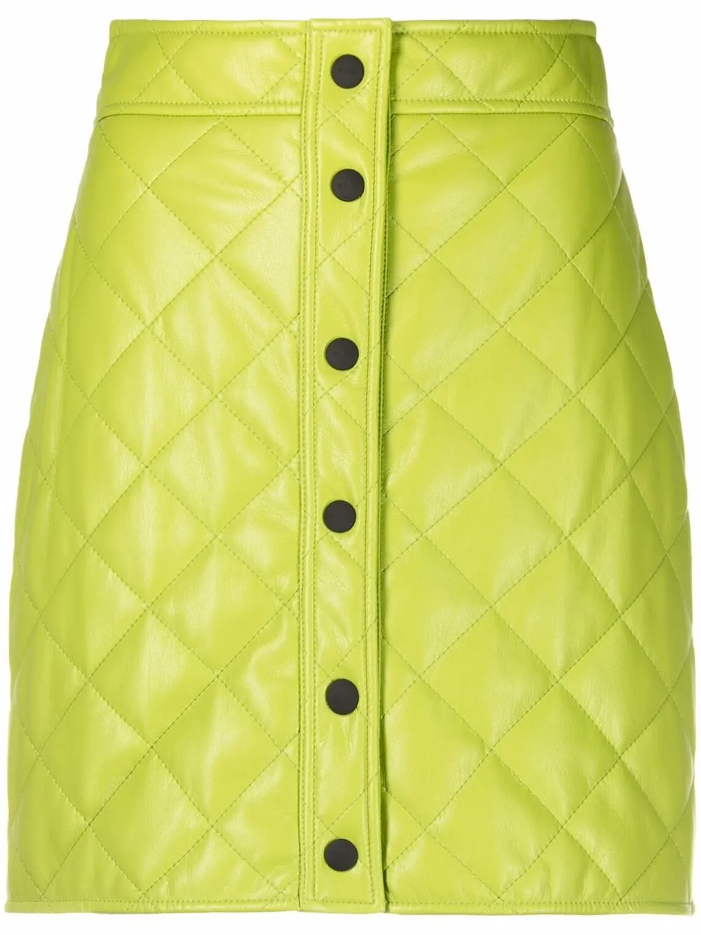 

MSGM quilted-finish high-waist skirt - Green