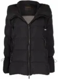 Moorer drawstring detailing funnel neck puffer jacket - Black