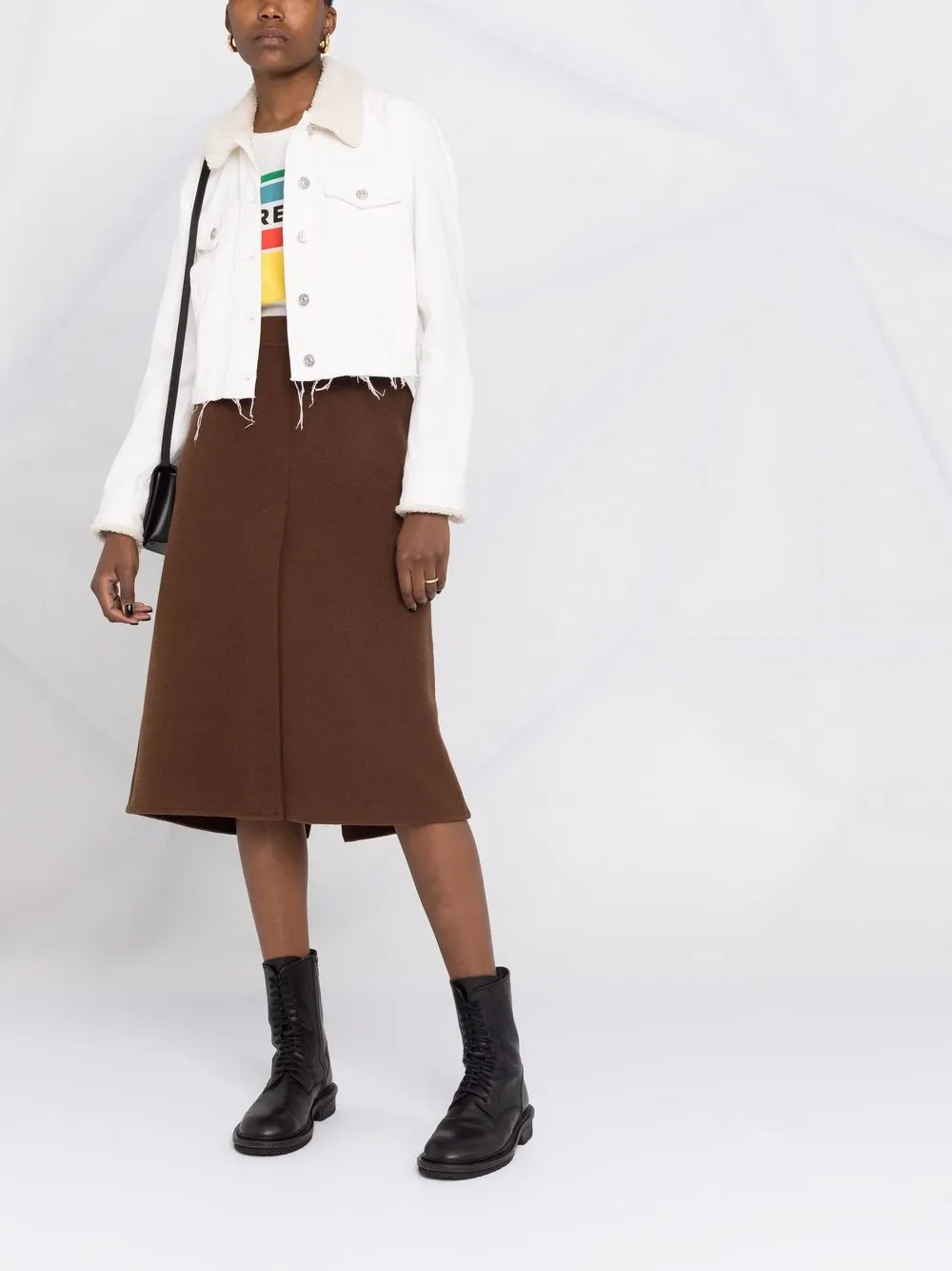 Image 2 of P.A.R.O.S.H. brown midi skirt