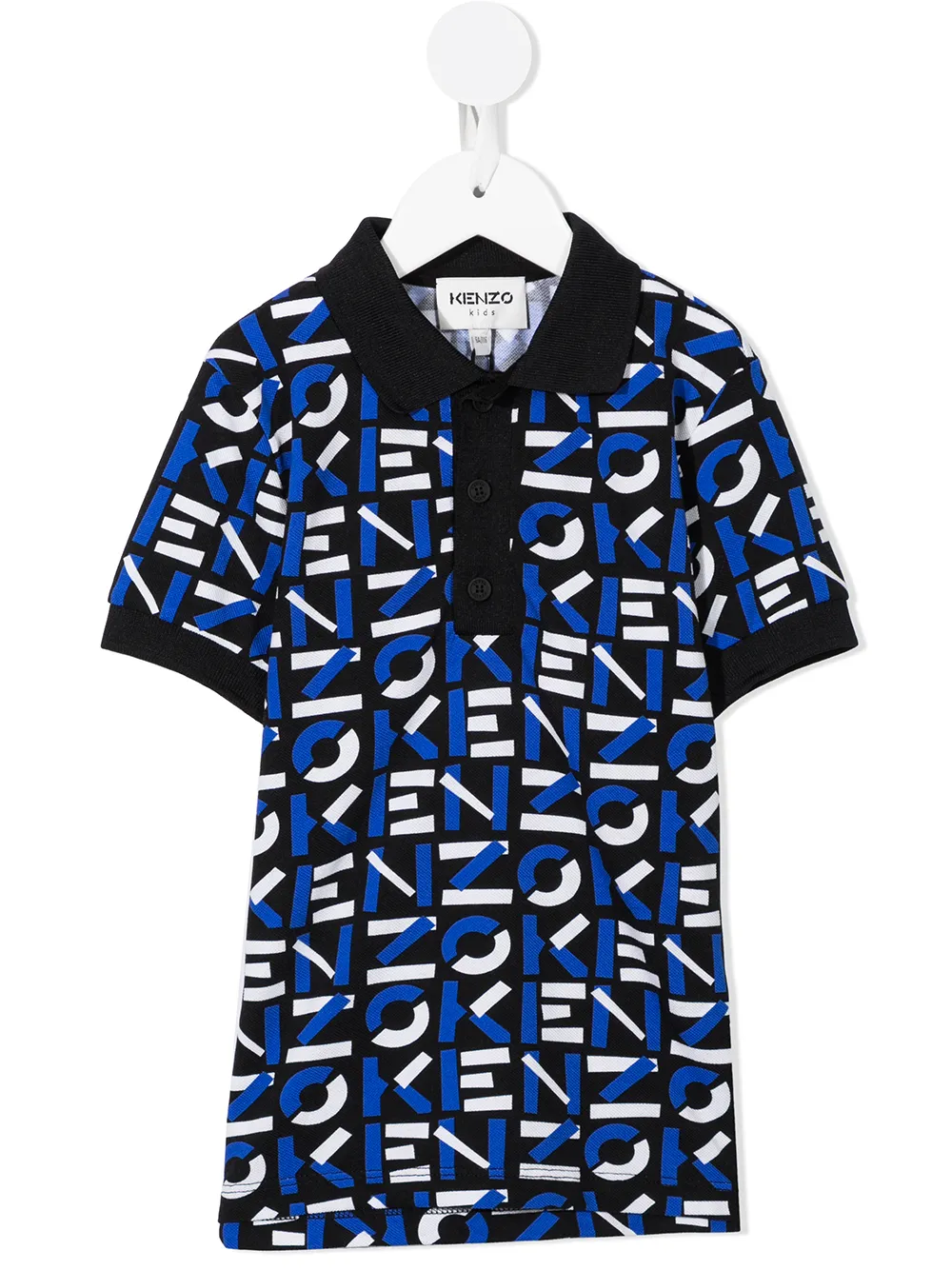

Kenzo Kids logo-print short-sleeved polo shirt - Blue