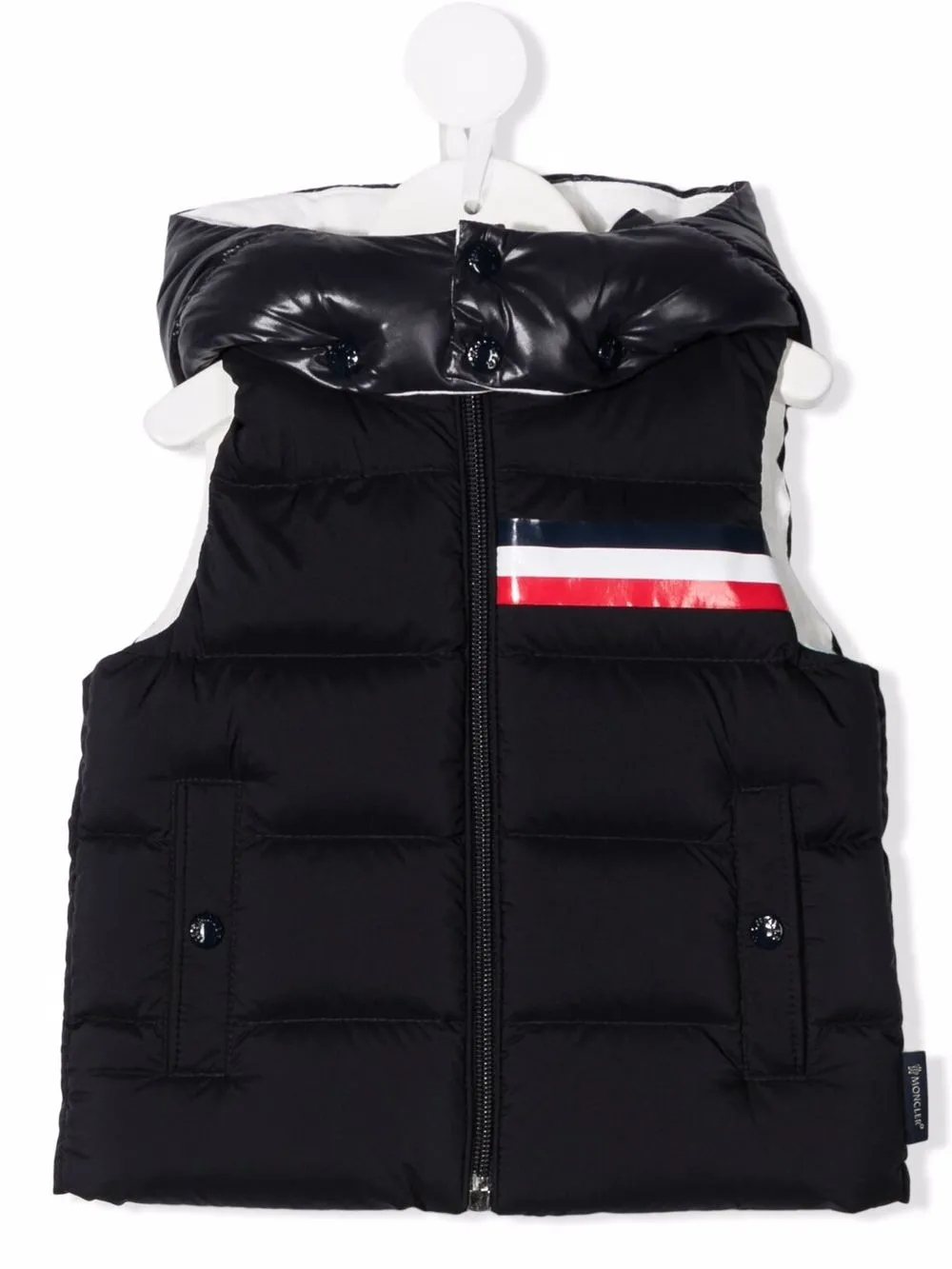 

Moncler Enfant hooded stripe-trim down gilet - Blue