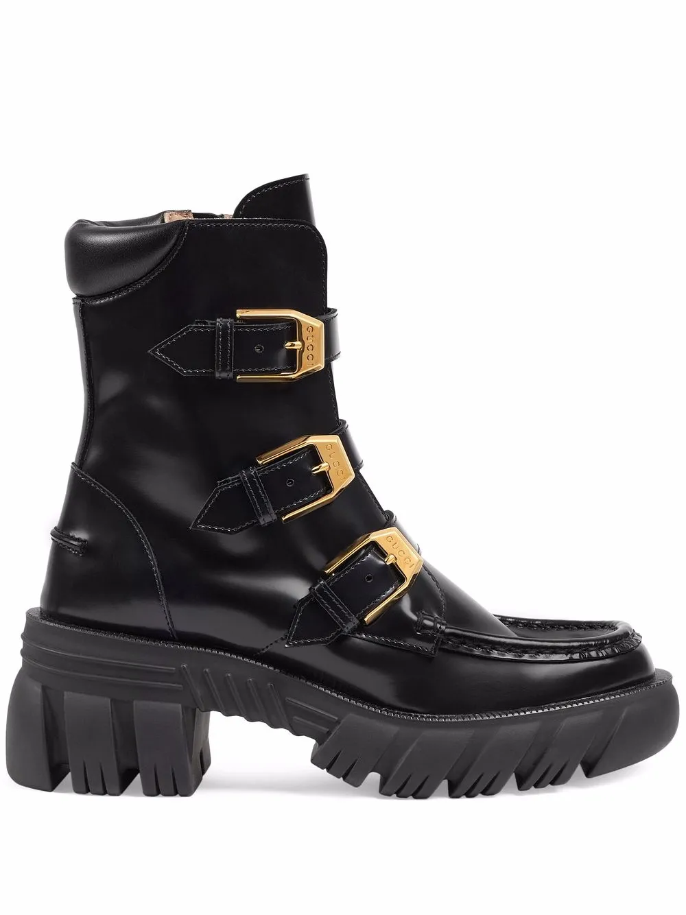 Gucci buckled leather ankle boots – Black