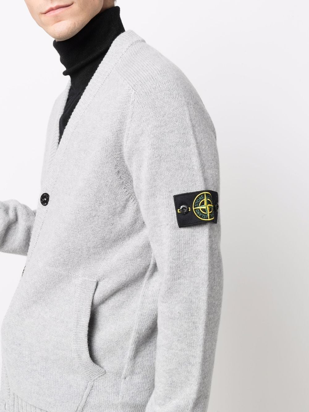 фото Stone island кардиган из смесовой шерсти с нашивкой-логотипом