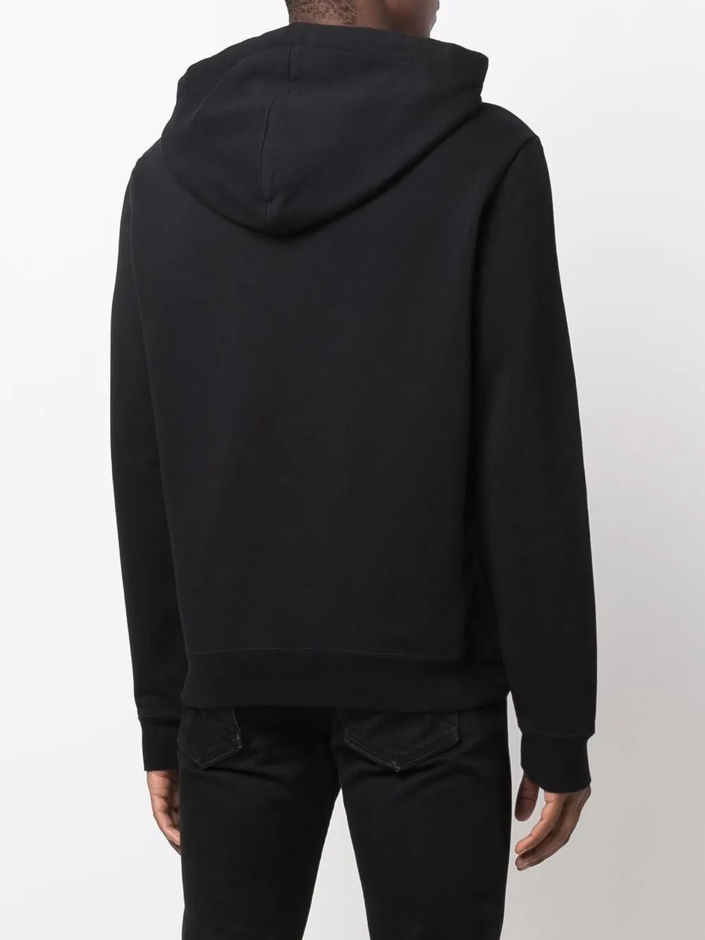 Shop Saint Laurent Logo-print Hoodie In Schwarz