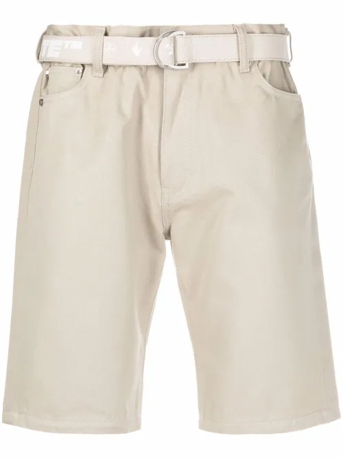 Bermuda à taille ceinturée - Off-White - Modalova