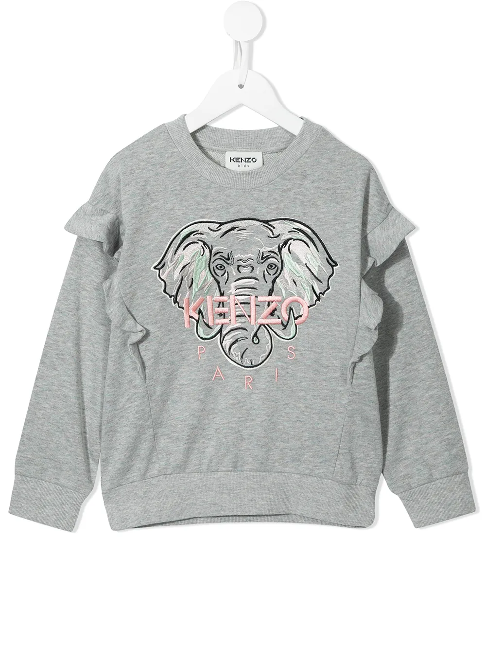 фото Kenzo kids толстовка с вышитым логотипом и оборками