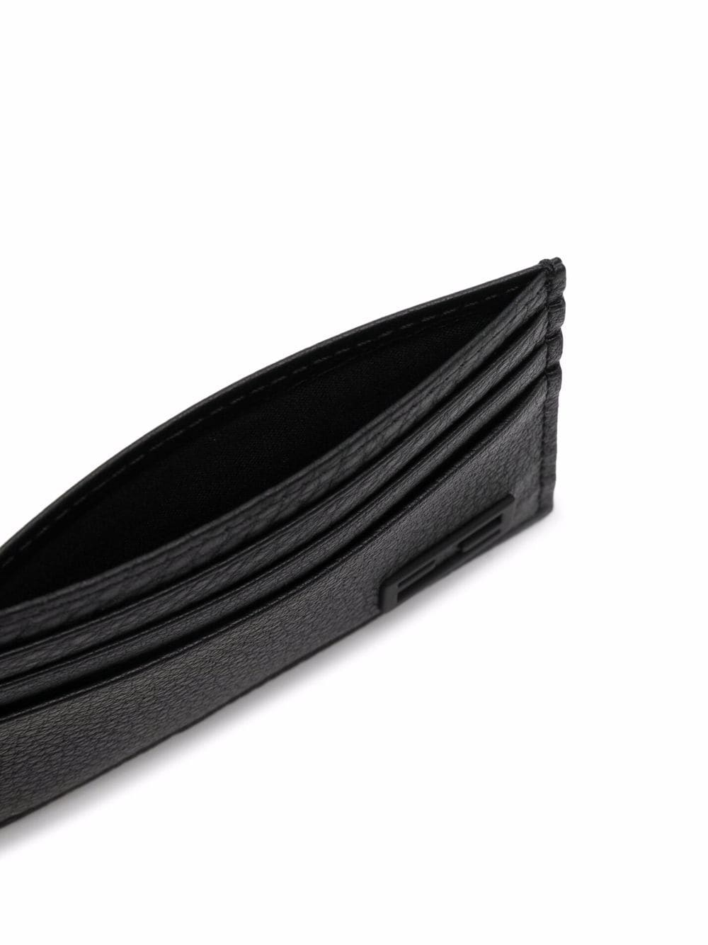 Shop Fendi Ff Textured-leather Cardholder In Schwarz