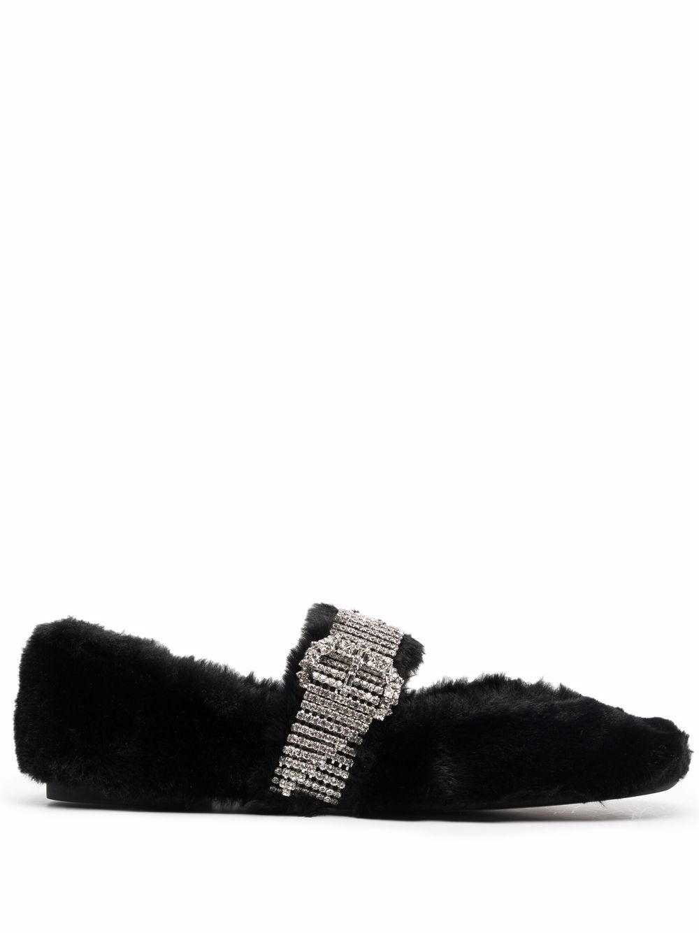 

Jimmy Choo Krista faux-fur ballerina shoes - Black