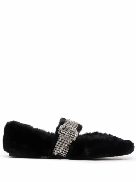 Jimmy Choo Krista faux-fur ballerina shoes
