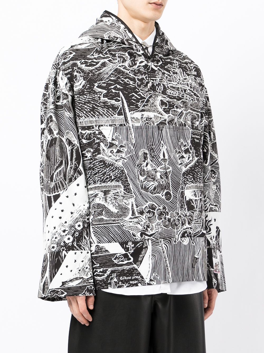 Shop Boramy Viguier Drawing Print Hoodie In Black