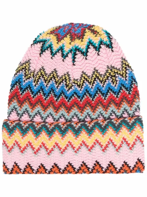 Missoni zig-zag knitted wool beanie 