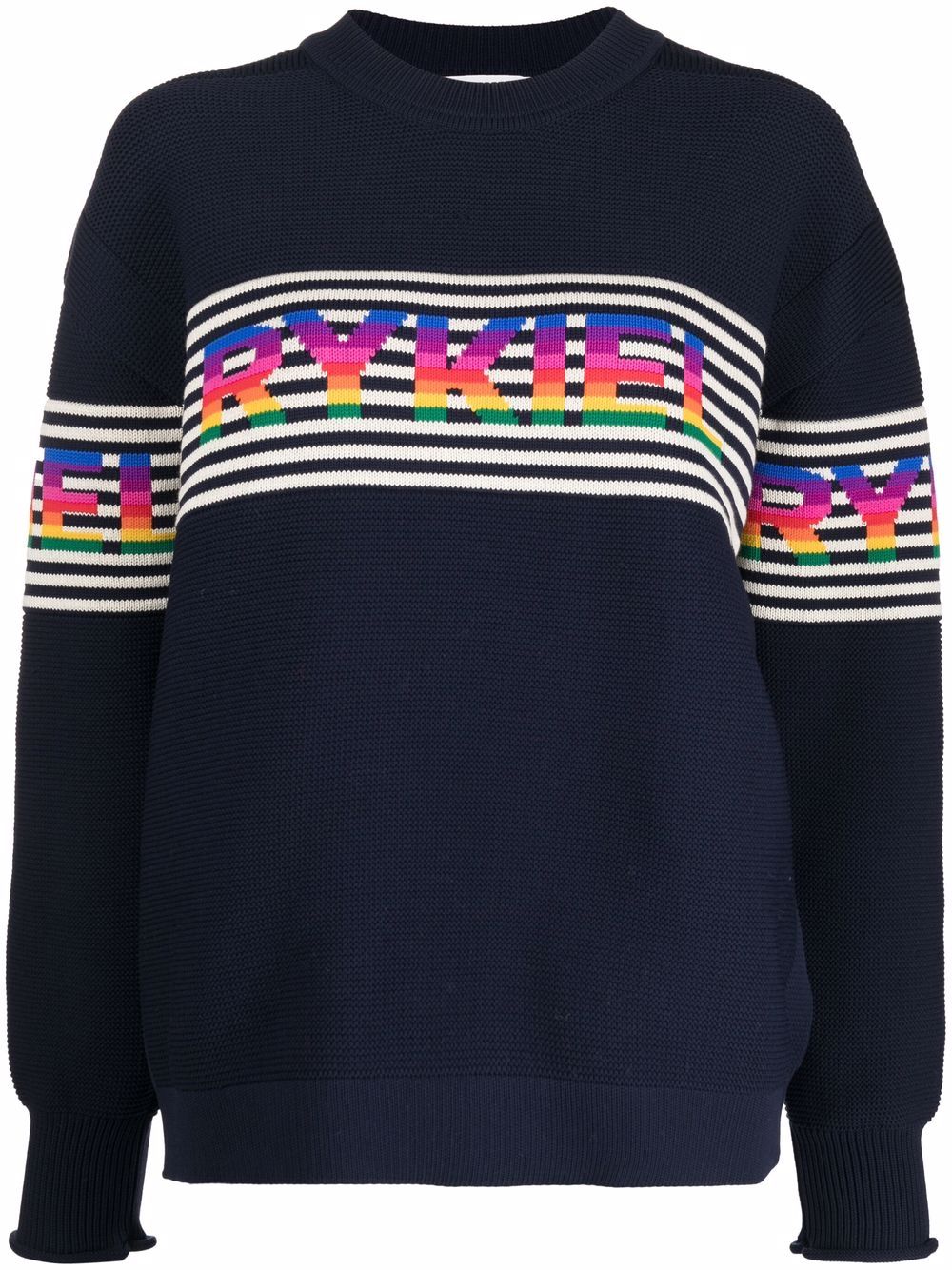 striped logo-knit jumper