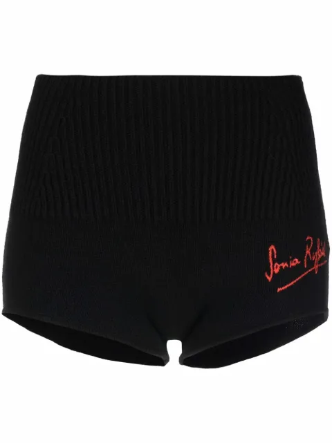 Sonia Rykiel logo-embroidered knitted shorts