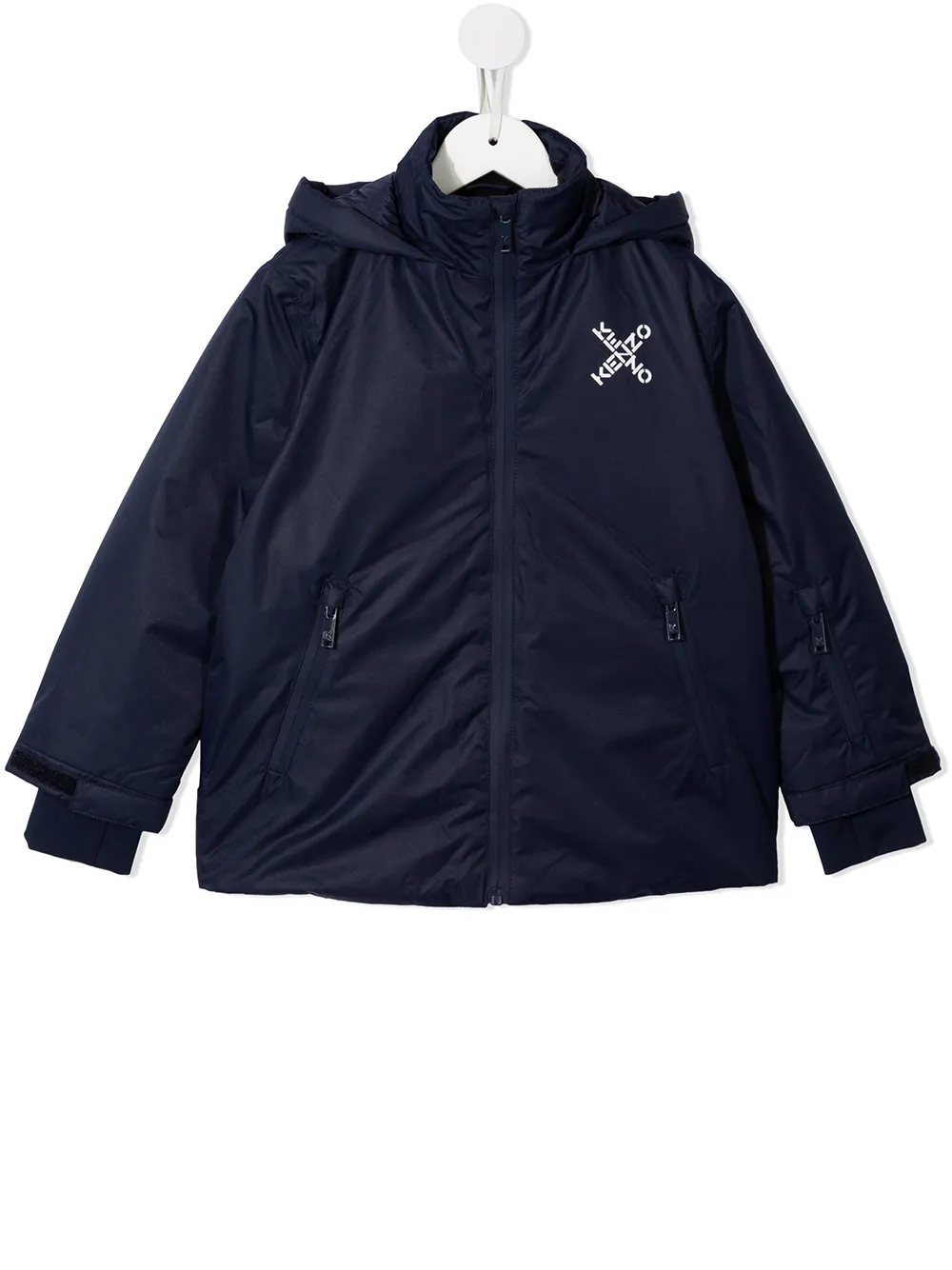 

Kenzo Kids parka con capucha y logo estampado - Azul