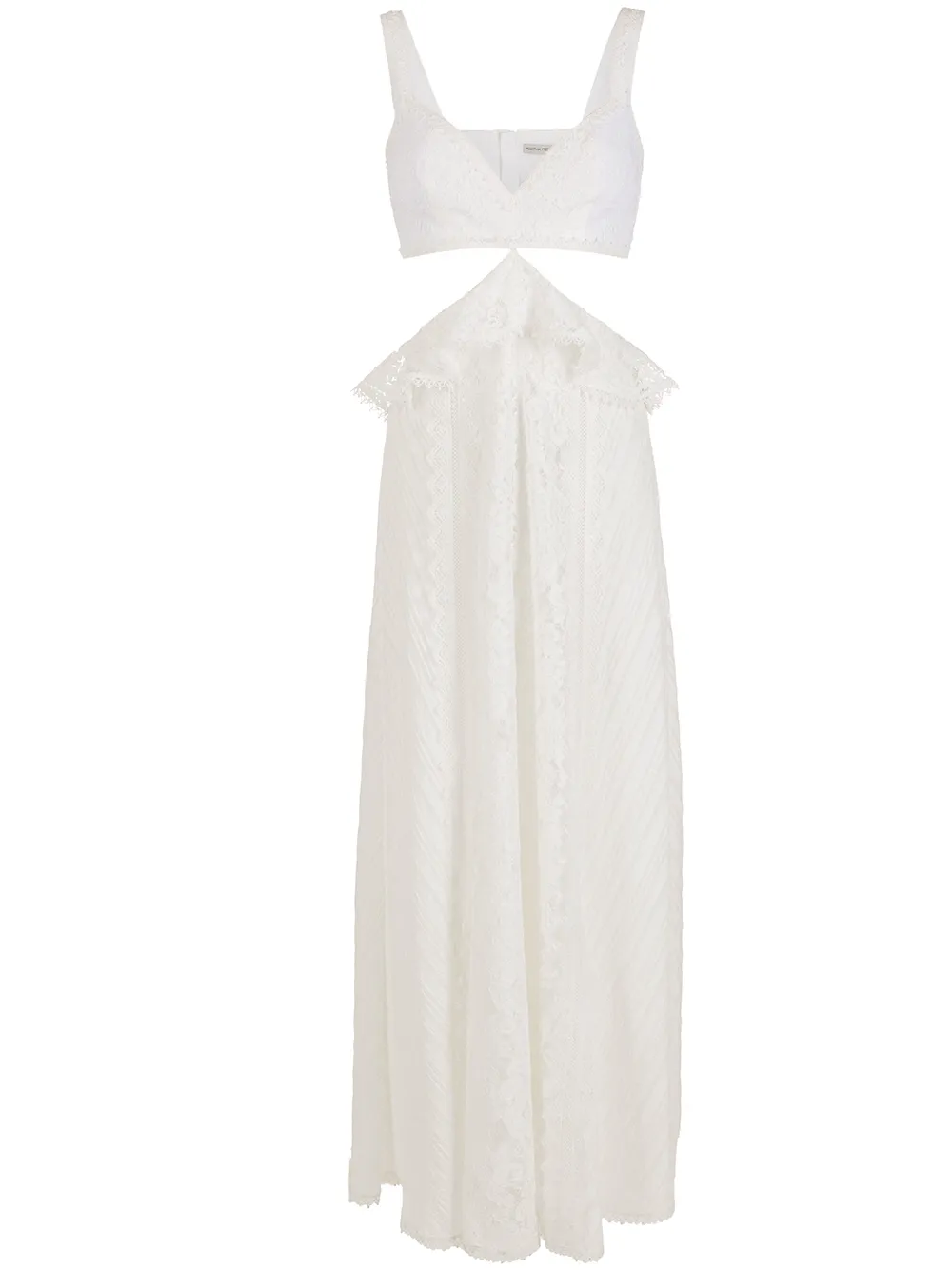 Martha Medeiros Maisa Ruffle-embellished Cutout Lace Dress In White