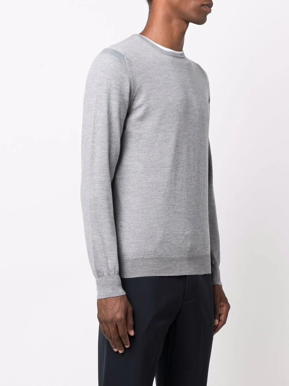 Barba Trui met ronde hals Grijs