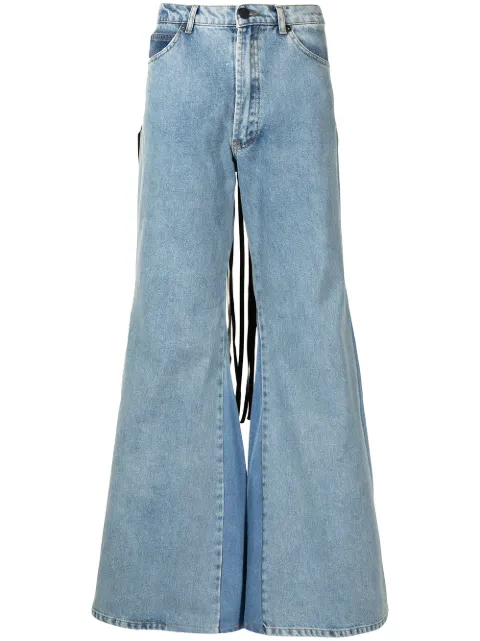 Natasha Zinko fringed flared jeans