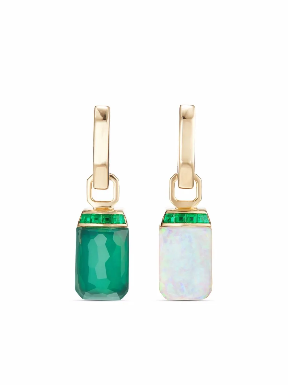 

Stephen Webster 18kt yellow gold CH2 Tablet Twister opal and agate earrings