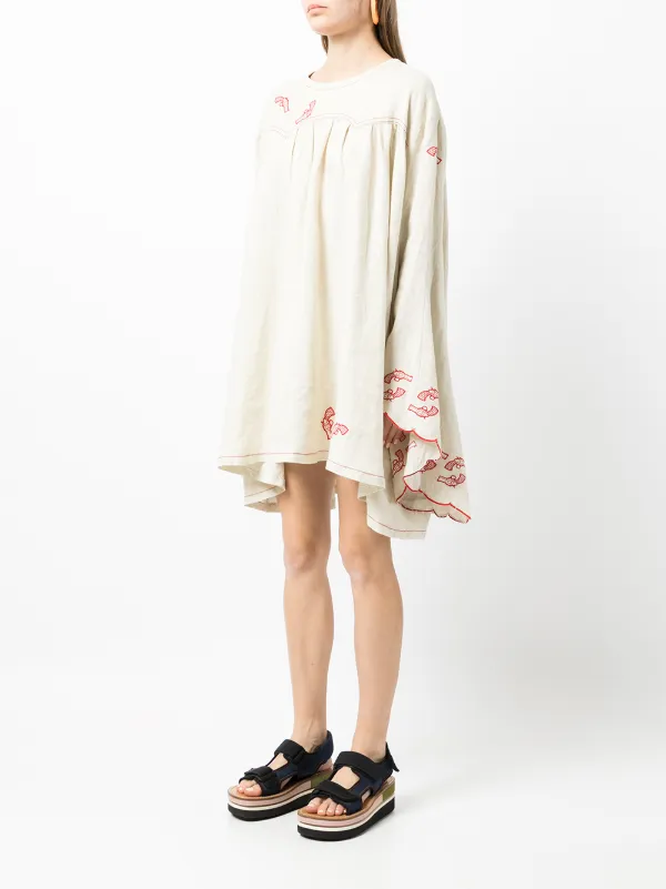 Natasha Zinko Western Linen Wide Dress | Neutrals | FARFETCH GE