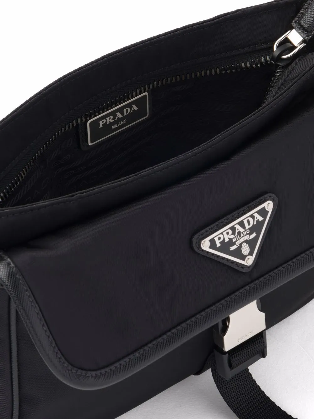 Prada Messengertas met logoplakkaat Zwart