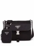 Prada logo-plaque messenger bag - Black