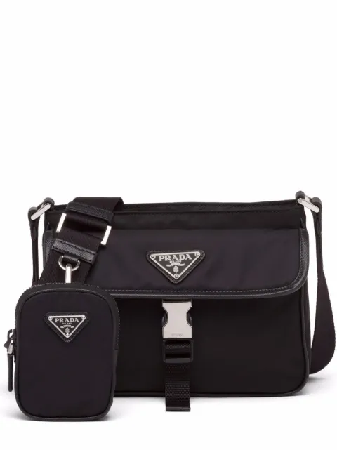 Prada logo-plaque messenger bag