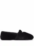 Prada logo shearling slippers - Black