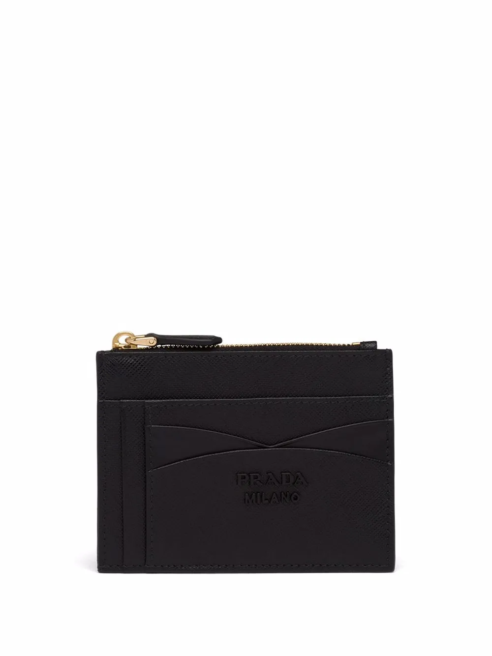 

Prada logo-plaque zip-fastening purse - Black