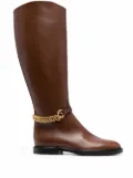 Roberto Festa chain-link knee length boots - Brown