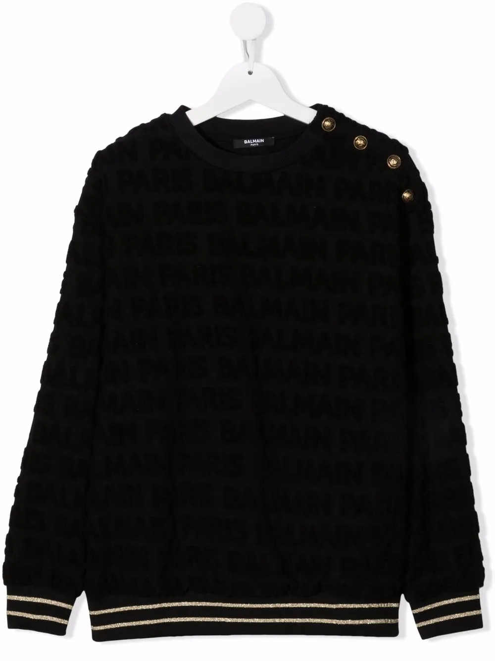 

Balmain Kids sudadera con logo en los botones - Negro