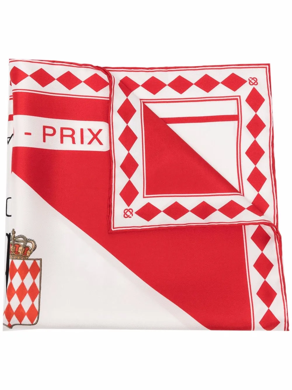 

Casablanca logo-print silk scarf - White